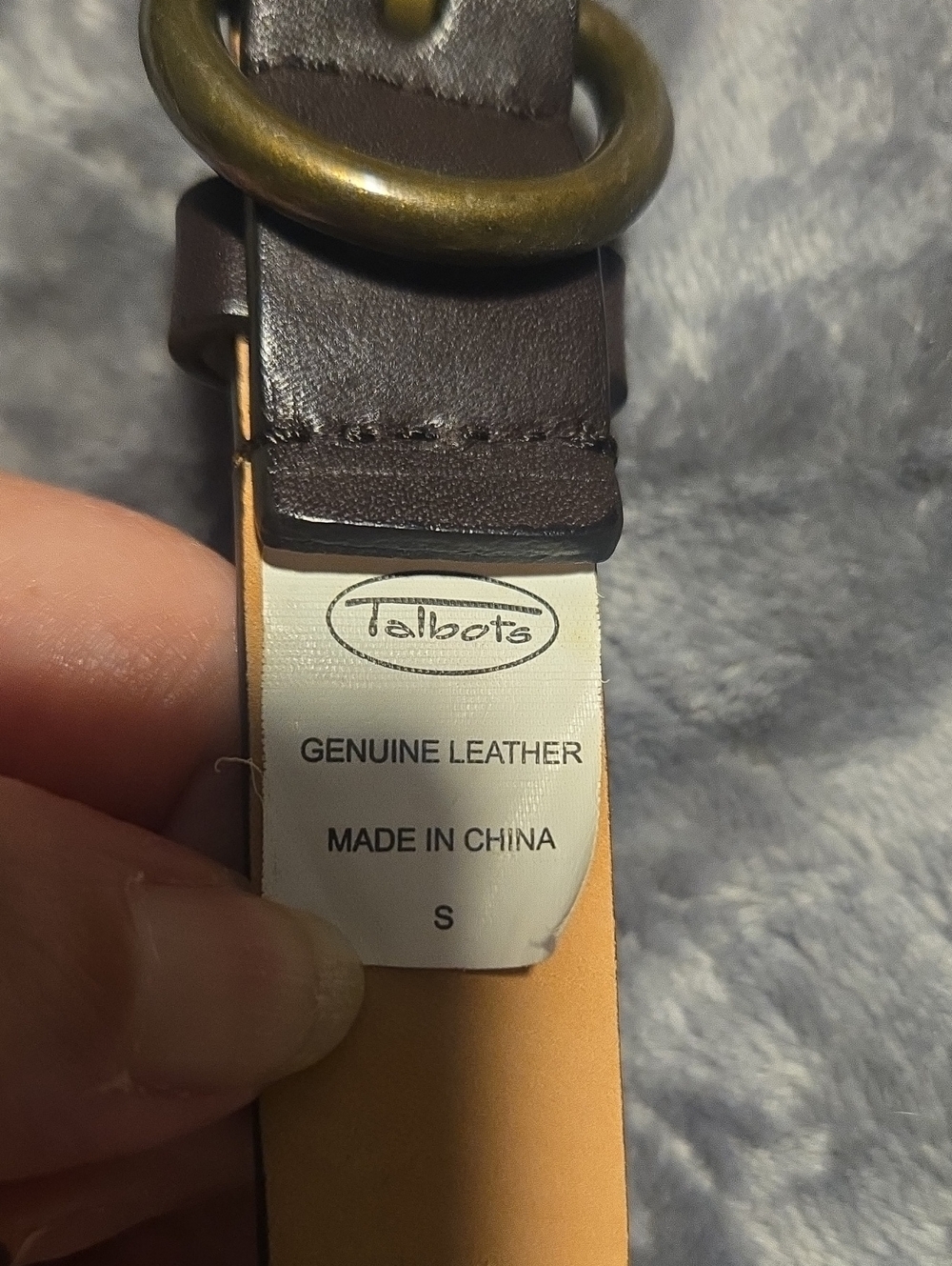 Talbots-Genuine Leather Btown/Chain Belt-Size Small - Picture 7 of 11